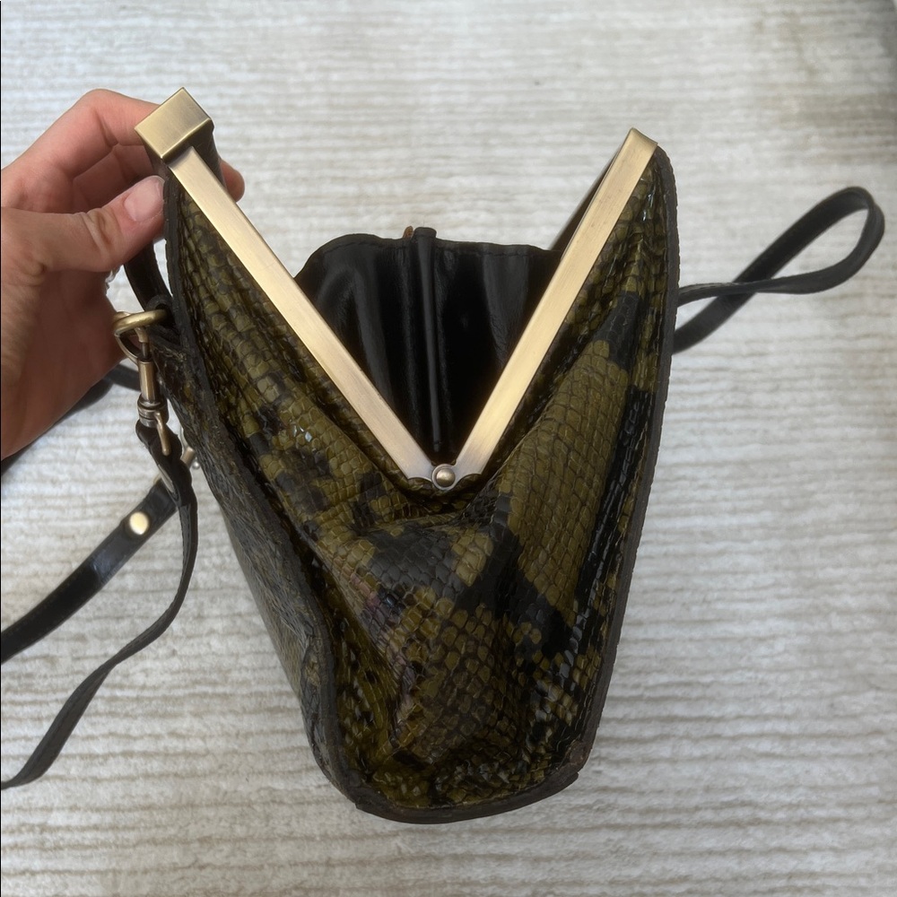 Patricia Nash Olive Snake Print Satchel - Picture 11 of 13